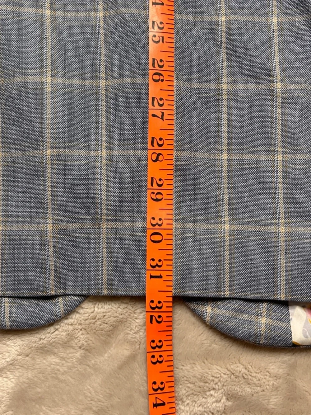 Alan Flusser Blazer Mens 44L Blue Windowpane Linen Blend Sport Coat Preppy Derby